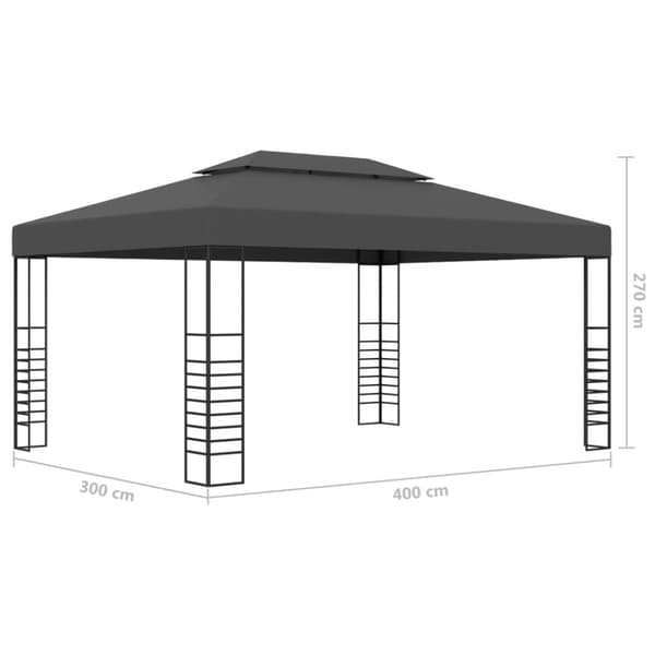 vidaXL Huvimaja LED-valonauhoilla 3x4 m antrasiitti