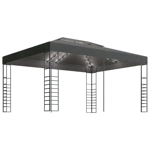 vidaXL Huvimaja LED-valonauhoilla 3x4 m antrasiitti