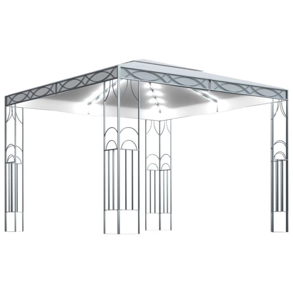 vidaXL pavillon med LED-lyskæder 300x300 cm cremefarvet