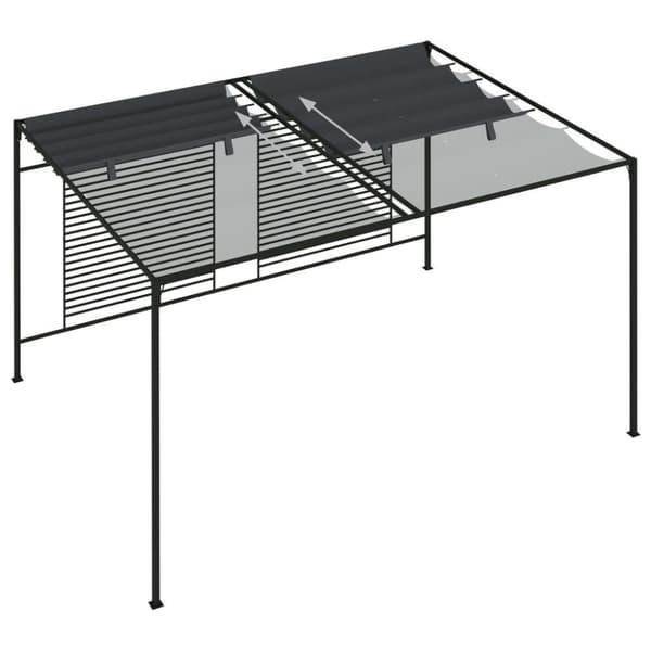 vidaXL Huvimaja sisäänvedettävä katto 4x3x2,3 m antrasiitti 180 g/m²