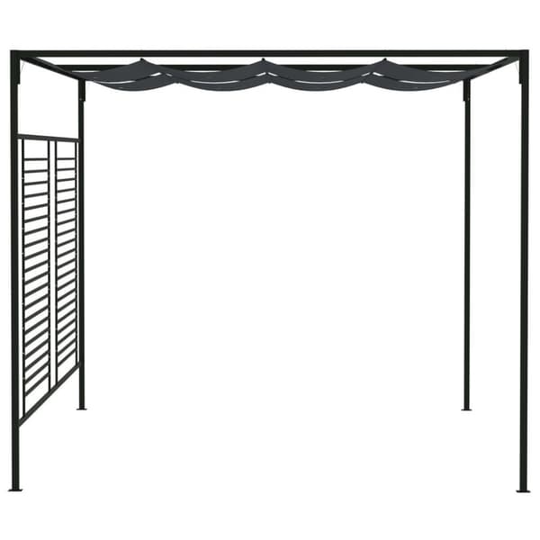 vidaXL Paviljong med uttrekkbart tak 4x3x2,3 m antrasitt 180 g/m²