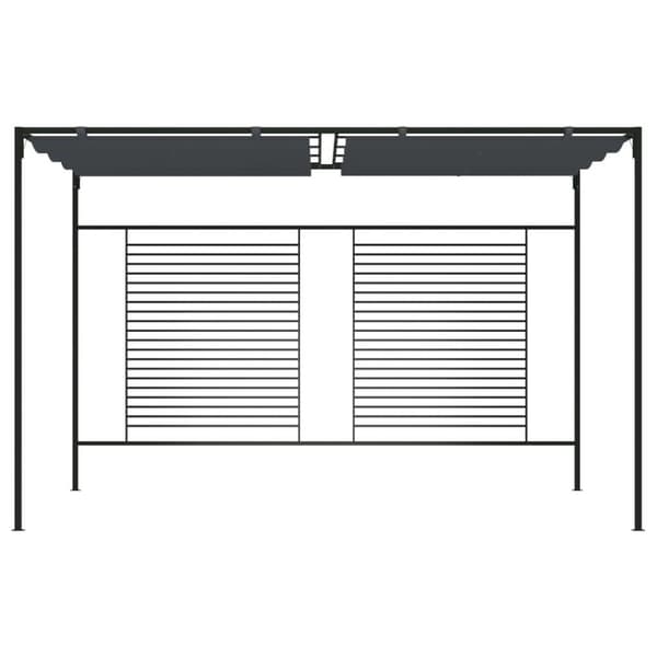 vidaXL Paviljong med uttrekkbart tak 4x3x2,3 m antrasitt 180 g/m²