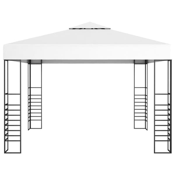 vidaXL havepavillon med LED-lyskæder 3x3 m hvid