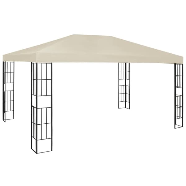 vidaXL pavillon med LED-lyskæder 3x4 m cremefarvet