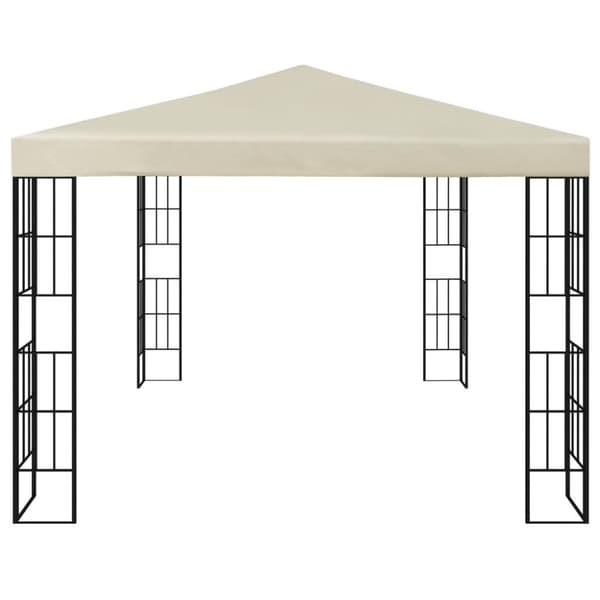 vidaXL pavillon med LED-lyskæder 3x4 m cremefarvet