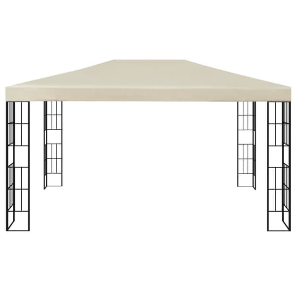 vidaXL pavillon med LED-lyskæder 3x4 m cremefarvet