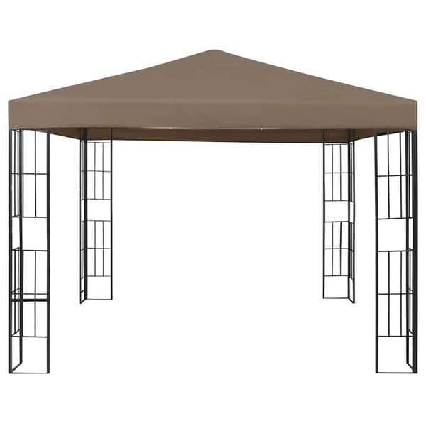 vidaXL Paviljong med LED-lysslynge 3x3 m gråbrun