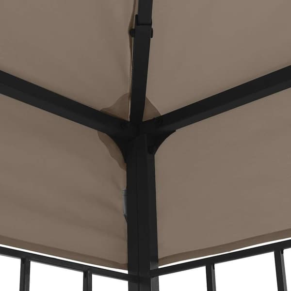 vidaXL Paviljong med LED-lysslynge 4x3 m gråbrun