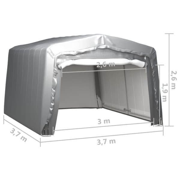 vidaXL Oppbevaringstelt 370x370 cm stål grå