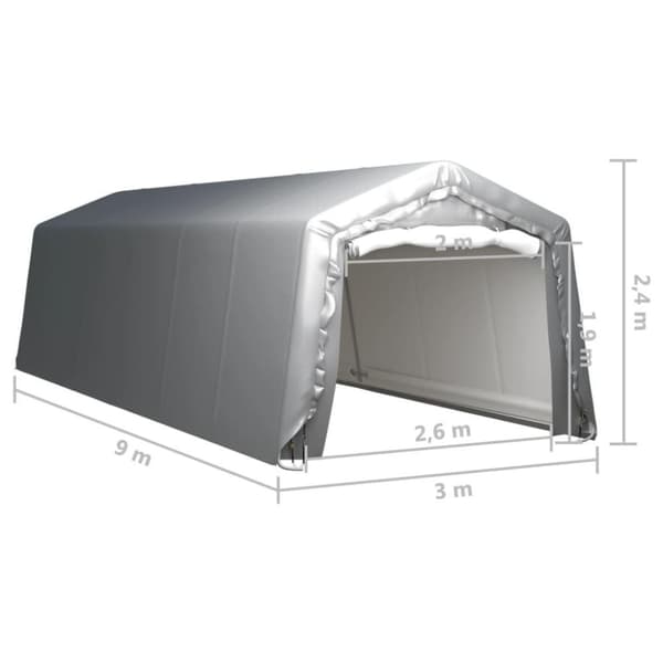 vidaXL Förvaringstält 300x900 cm stål grå