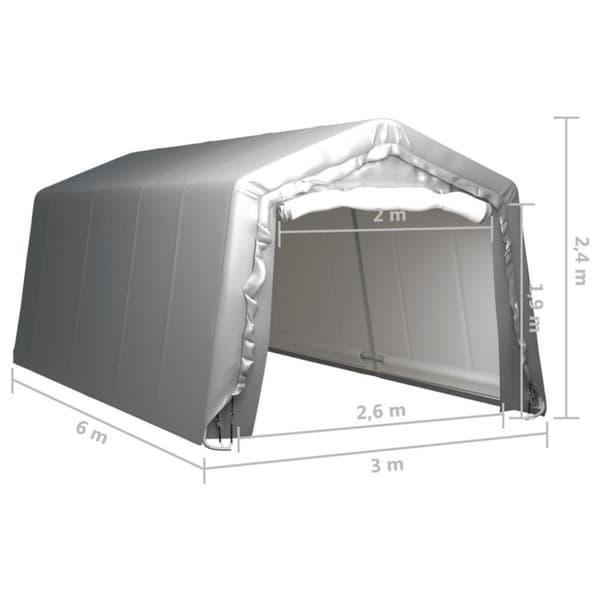 vidaXL Oppbevaringstelt 300x600 cm stålgrå