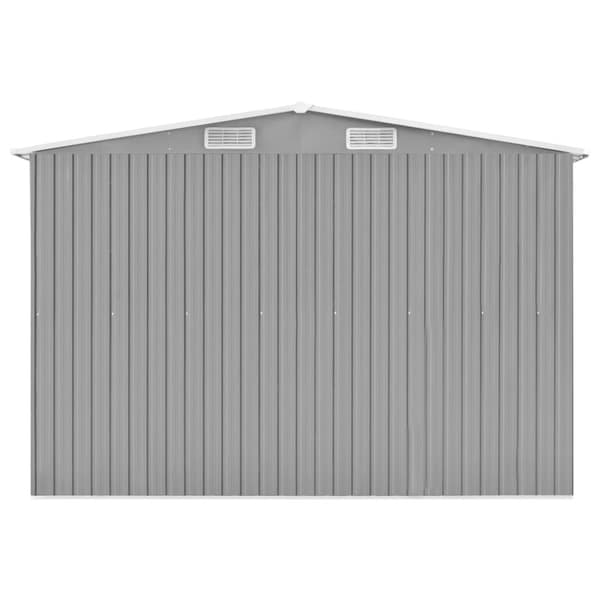 vidaXL Trädgårdsskjul grå 257x779x181 cm galvaniserat stål