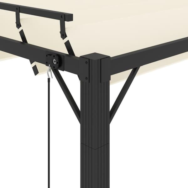 vidaXL Paviljong med lamelltak 3x4 m gräddvit tyg och aluminium