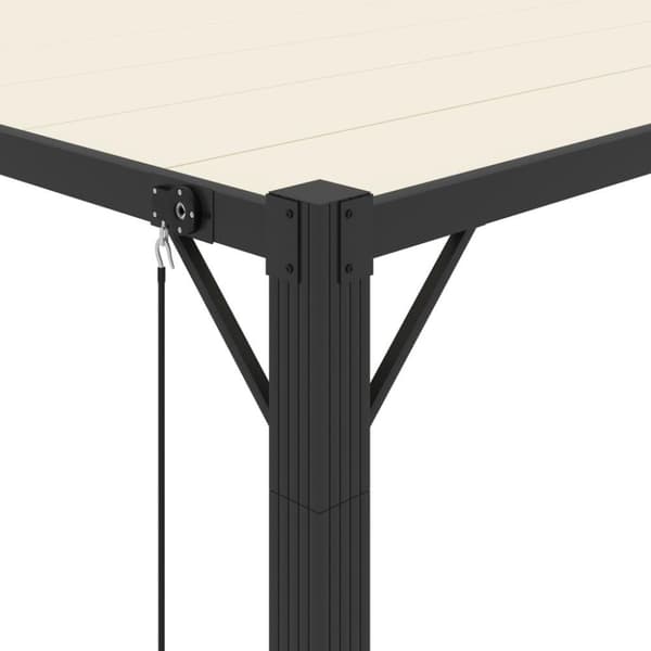 vidaXL Paviljong med lamelltak 3x4 m gräddvit tyg och aluminium