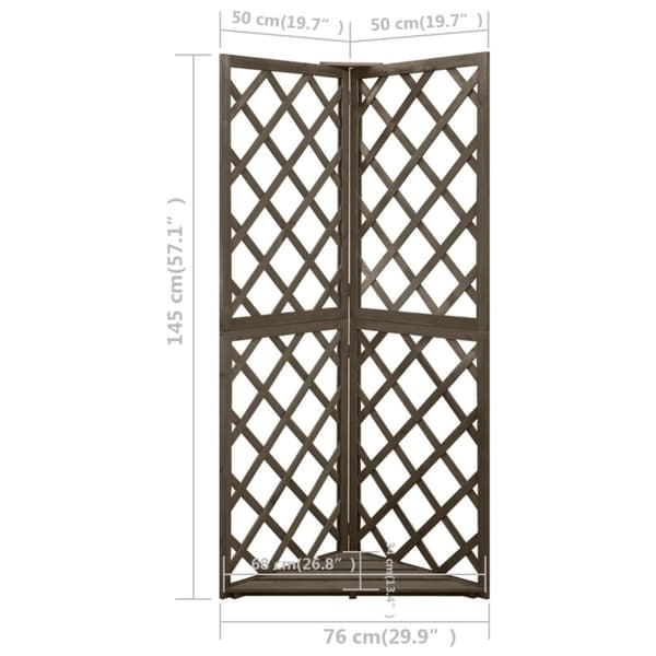 vidaXL espalier til hjørne 50x50x145 cm massivt grantræ grå