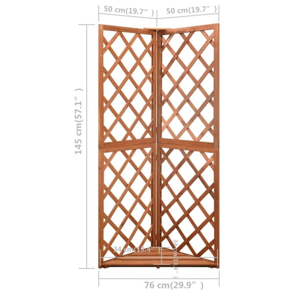 vidaXL Hjørneespalier 50x50x145 cm heltre gran