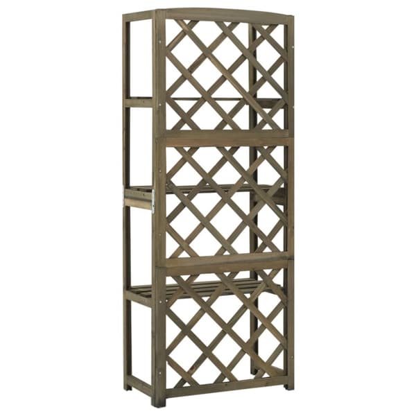 vidaXL espalier med hylder 55x30x140 cm massivt grantræ grå