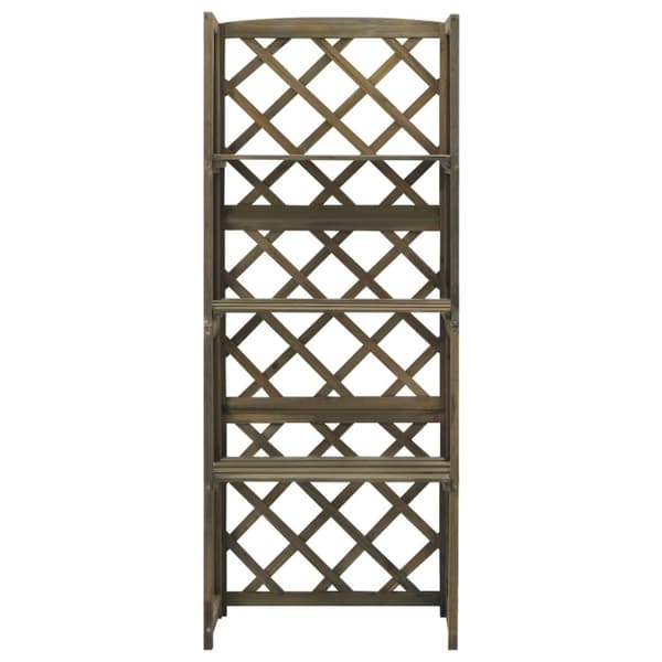 vidaXL espalier med hylder 55x30x140 cm massivt grantræ grå