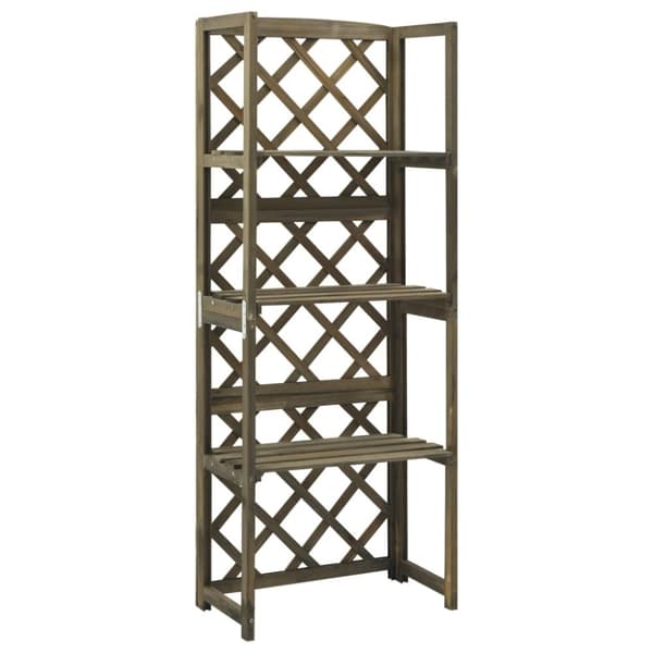vidaXL espalier med hylder 55x30x140 cm massivt grantræ grå