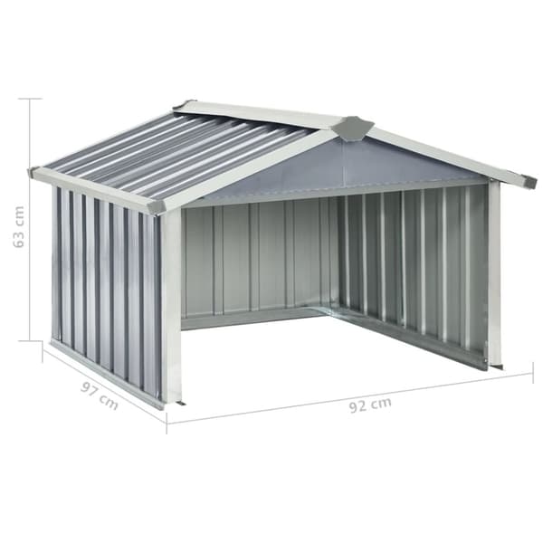 vidaXL Skjul för robotgräsklippare 92x97x63 cm galvaniserat stål grå