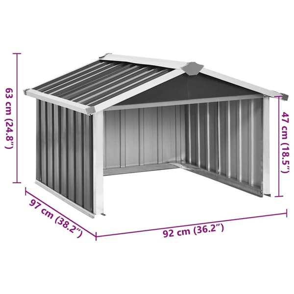 vidaXL skur til robotplæneklipper 92x97x63 cm galvaniseret stål grå