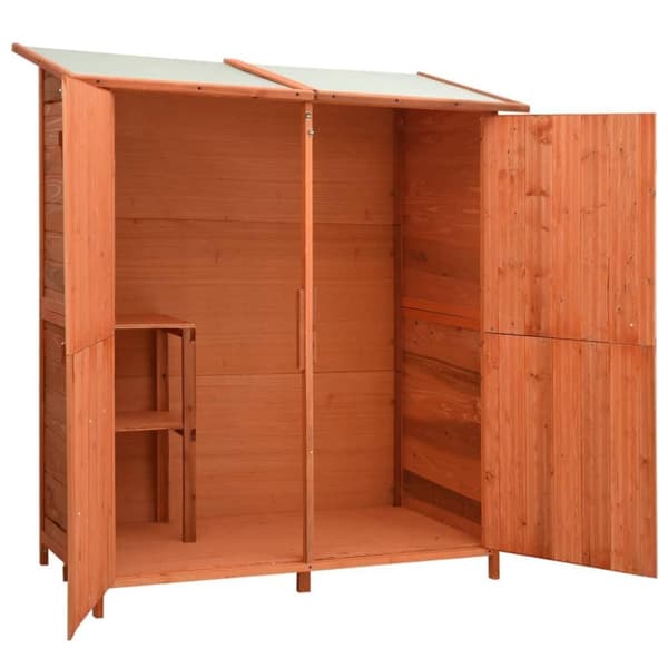 vidaXL redskabsskur til haven 136x75x160 cm massivt grantræ