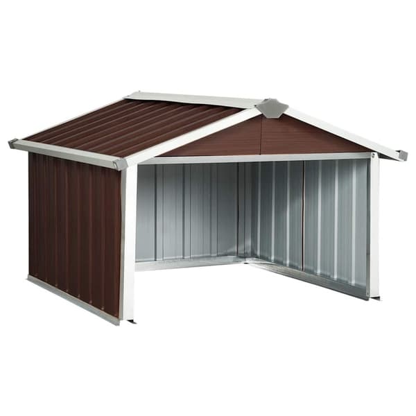 vidaXL Skjul för robotgräsklippare 92x97x63 cm galvaniserat stål brun