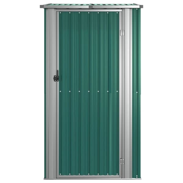 vidaXL Trädgårdsskjul grön 118,5x97x209,5 cm galvaniserat stål