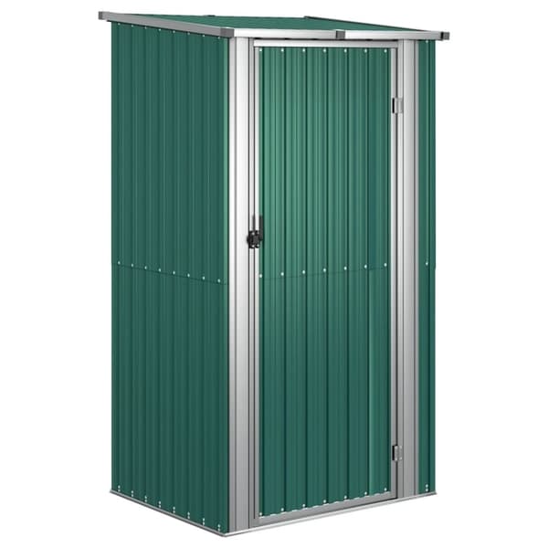 vidaXL Trädgårdsskjul grön 118,5x97x209,5 cm galvaniserat stål