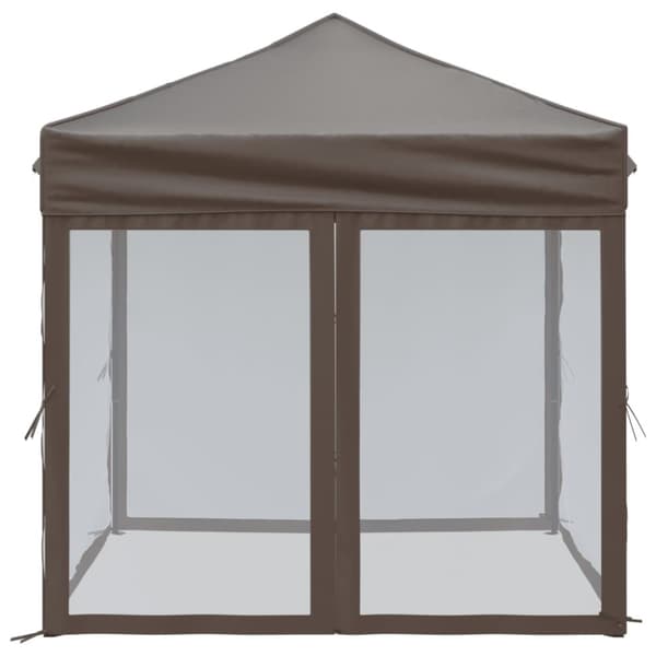 vidaXL Hopfällbart partytält med sidoväggar taupe 2x2 m