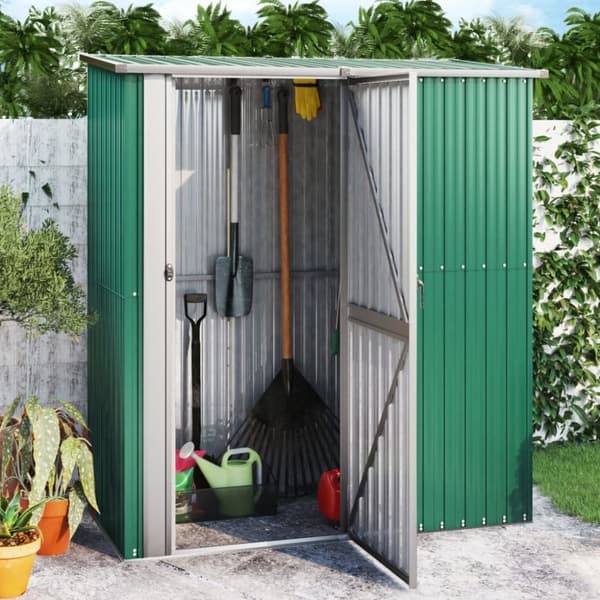 vidaXL haveskur 180,5x97x209,5 galvaniseret stål grøn