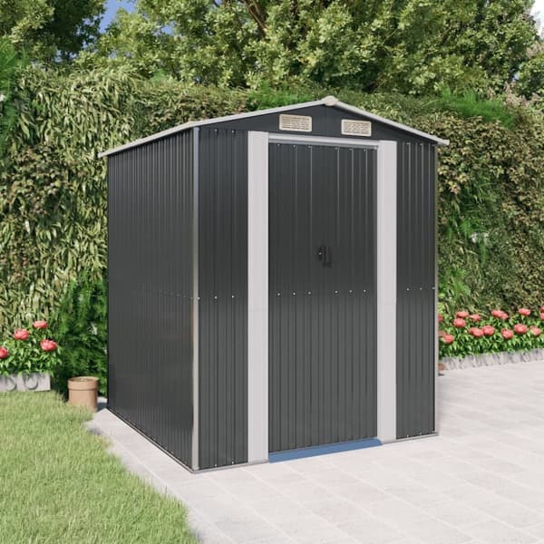 vidaXL haveskur 192x191x223 cm galvaniseret stål antracitgrå