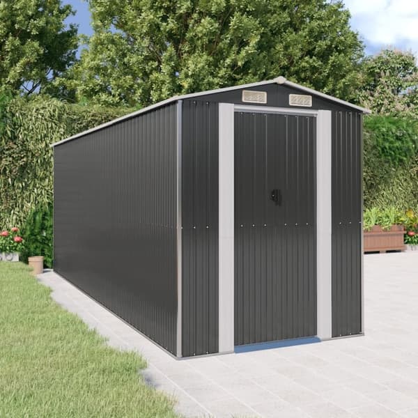 vidaXL haveskur 192x523x223 cm galvaniseret stål antracitgrå