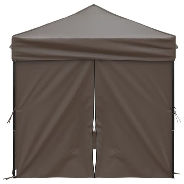 vidaXL Hopfällbart partytält med sidoväggar taupe 2x2 m