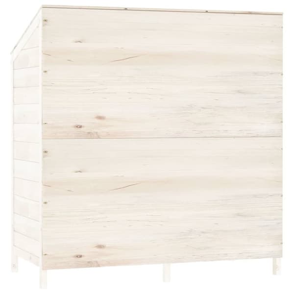 vidaXL Hageskur hvit 102x52x112 cm heltre gran