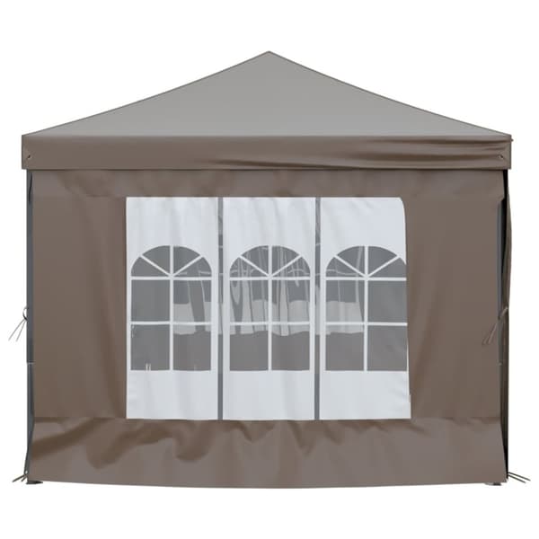 vidaXL Hopfällbart partytält med sidoväggar taupe 3x6 m