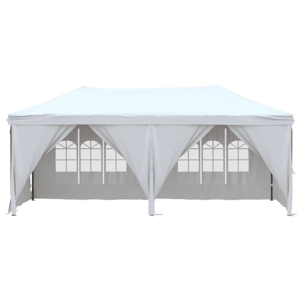 vidaXL Sammenleggbart partytelt med sidevegger hvit 3x6 m
