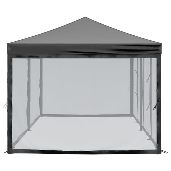vidaXL foldbart festtelt med sidevægge 3x6 m sort