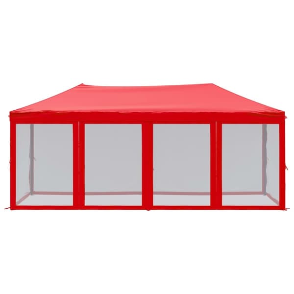 vidaXL Kokoontaittuva juhlateltta sivuseinillä punainen 3x6 m