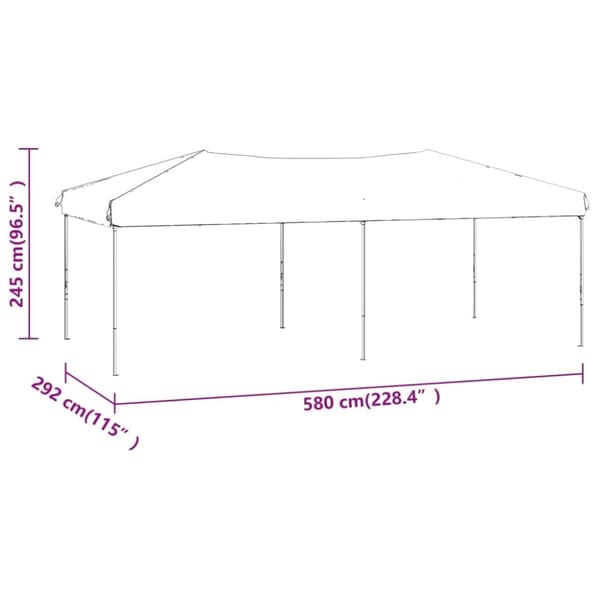 vidaXL Kokoontaittuva juhlateltta valkoinen 3x6 m