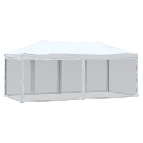 vidaXL foldbart festtelt med sidevægge 3x6 m hvid