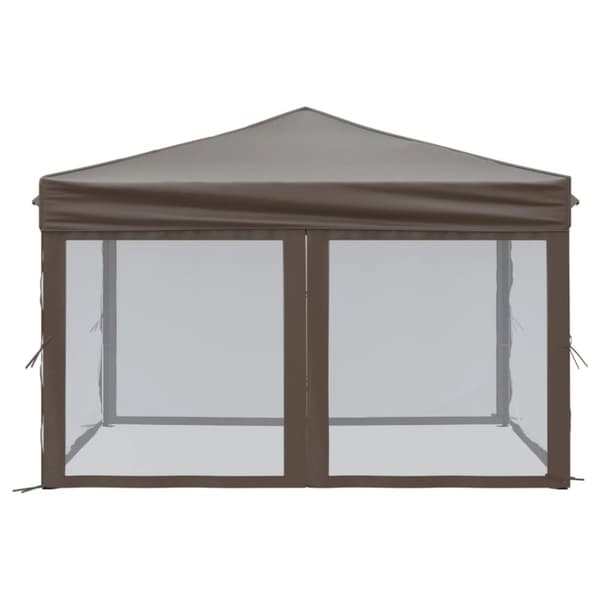 vidaXL Kokoontaittuva juhlateltta sivuseinillä taupe 3x3 m