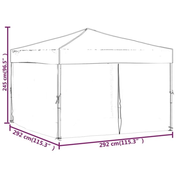 vidaXL Kokoontaittuva juhlateltta sivuseinillä taupe 3x3 m