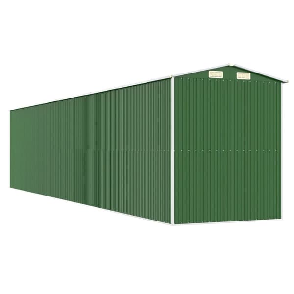 vidaXL Trädgårdsskjul grön 192x938x223 cm galvaniserat stål