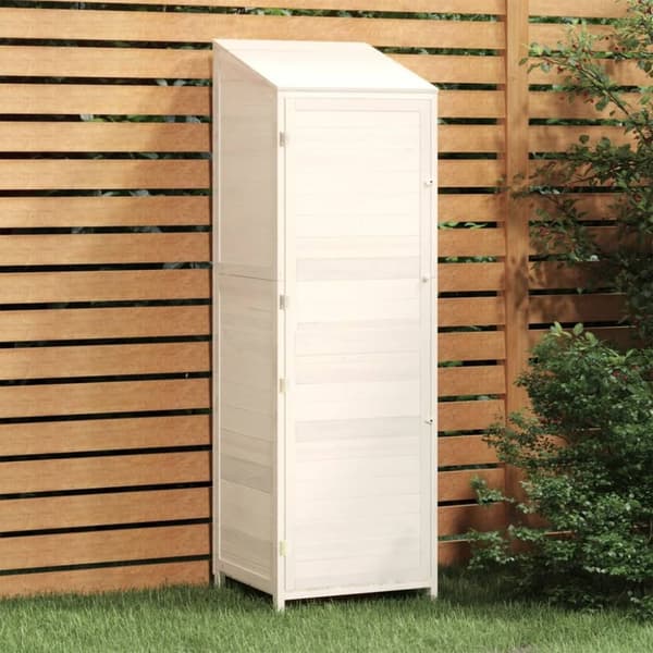 vidaXL haveskur 55x52x174,5 cm massivt fyrretræ hvid