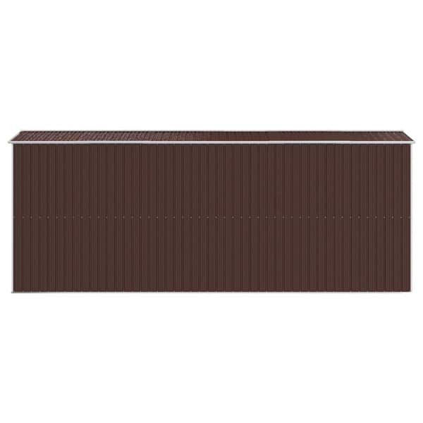 vidaXL Trädgårdsskjul mörkbrun 192x523x223 cm galvaniserat stål