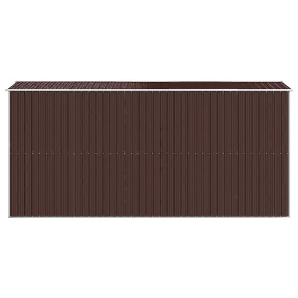 vidaXL Trädgårdsskjul mörkbrun 192x440x223 cm galvaniserat stål