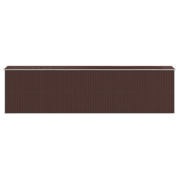 vidaXL Trädgårdsskjul mörkbrun 192x772x223 cm galvaniserat stål