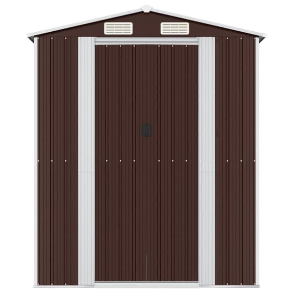 vidaXL Trädgårdsskjul mörkbrun 192x606x223 cm galvaniserat stål