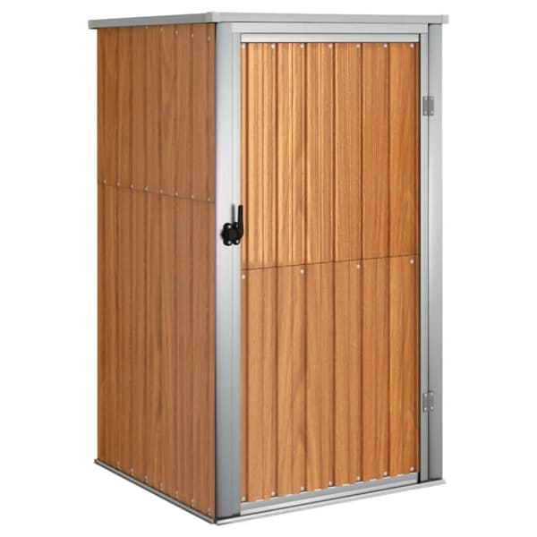 vidaXL Trädgårdsskjul brun 88x89x161 cm galvaniserat stål